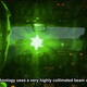 A still from an instructional video simulating the effects of a laser pointer in a cockpit.